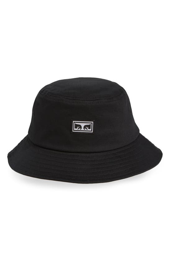 Shop Obey Icon Eyes Ii Linen Bucket Hat In Black