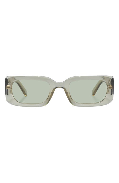 Rippled Rebel 53mm Rectangular Sunglasses in Olive Leaf