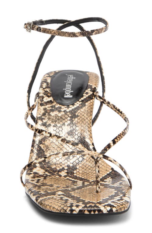 Jeffrey Campbell Fluxx Sandal In Beige Brown Snake