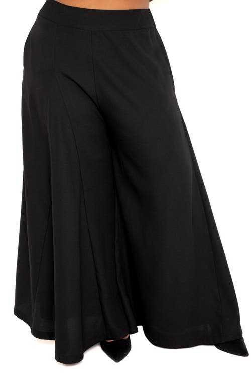 BUXOM COUTURE High Waist Palazzo Pants Black at Nordstrom, X