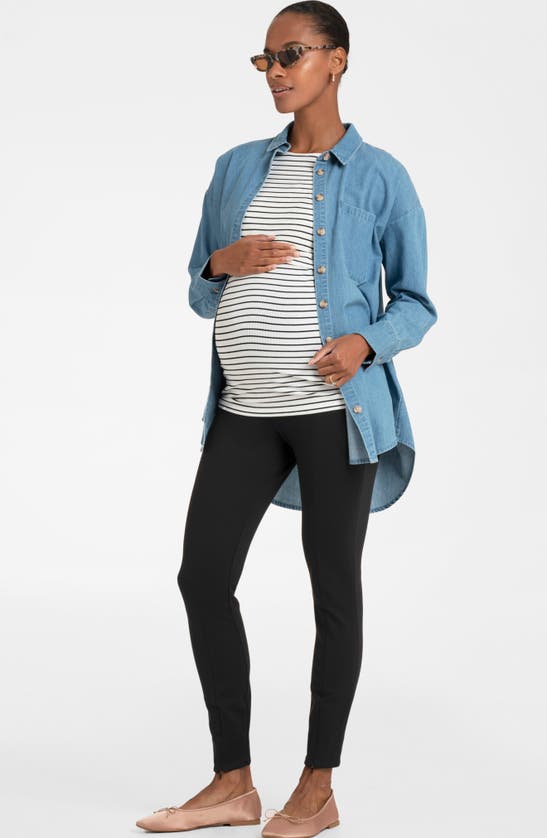 Shop Seraphine Denim Button-up Maternity Shirt