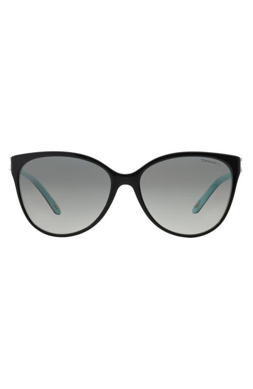 Tiffany & Co . 58mm Gradient Cat Eye Sunglasses In Black/blue/black Gradient