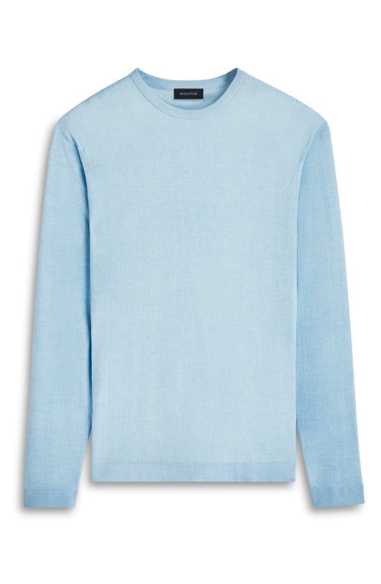 Shop Bugatchi Cotton & Silk Crewneck Sweater In Sky