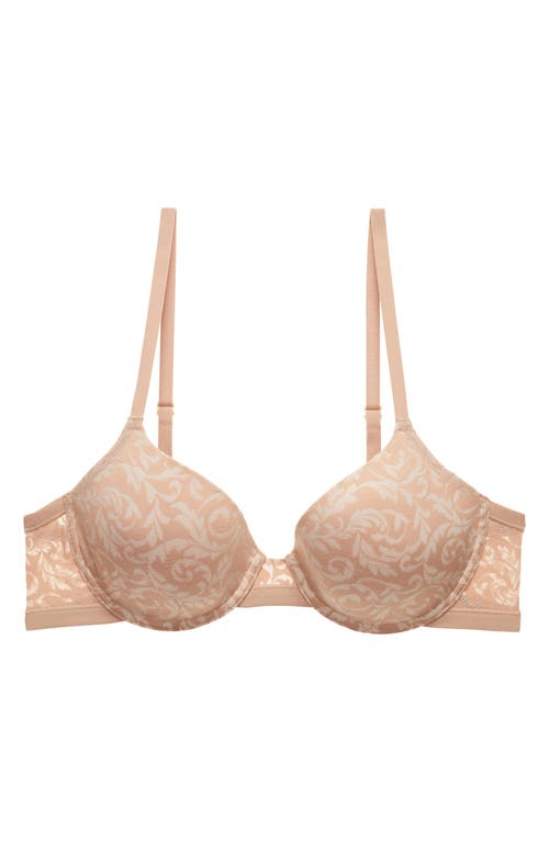 Shop Natori Sheer Illusion Underwire Contour Bra In Buff/mocha