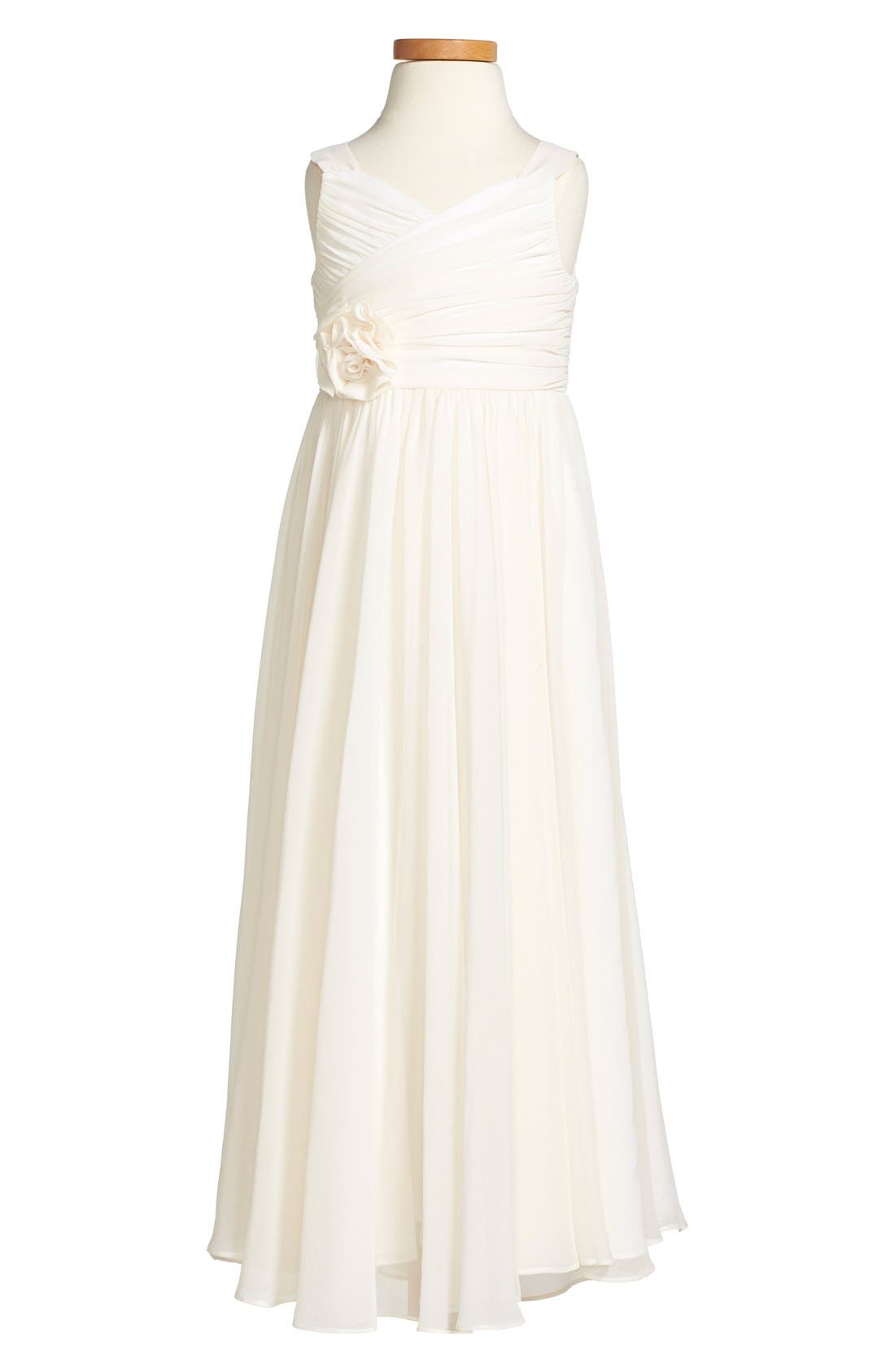 Dessy Collection Chiffon Flower Girl Dress (Toddler, Little Girls & Big