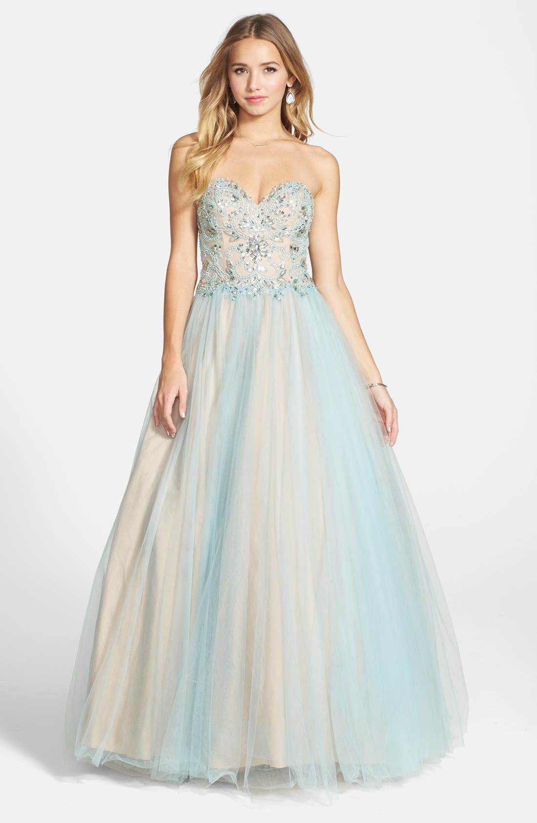 Terani Couture Embellished Tulle Strapless Ballgown | Nordstrom