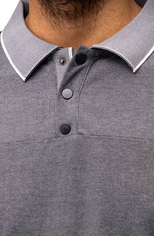 X-ray Men's Short Sleeve Pieced Pique Tipped Polo In Grey