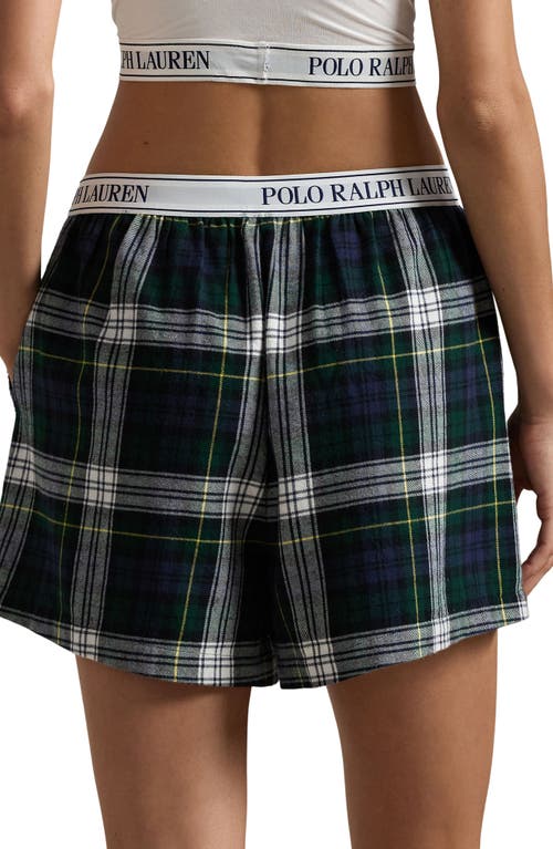 Shop Polo Ralph Lauren Boxer Pajama Shorts In Evergreen Plaid 2