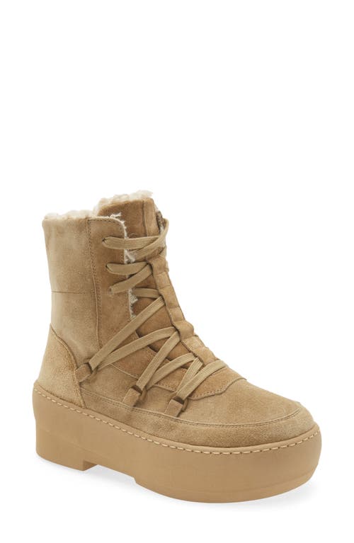GIA BORGHINI Chunky Platform Lace-Up Bootie in Sand