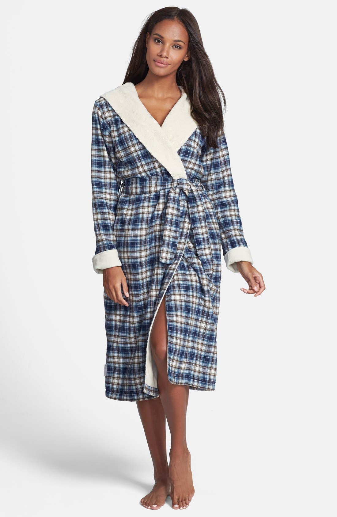 UGG® Australia 'Frances' Hooded Plaid Robe Nordstrom