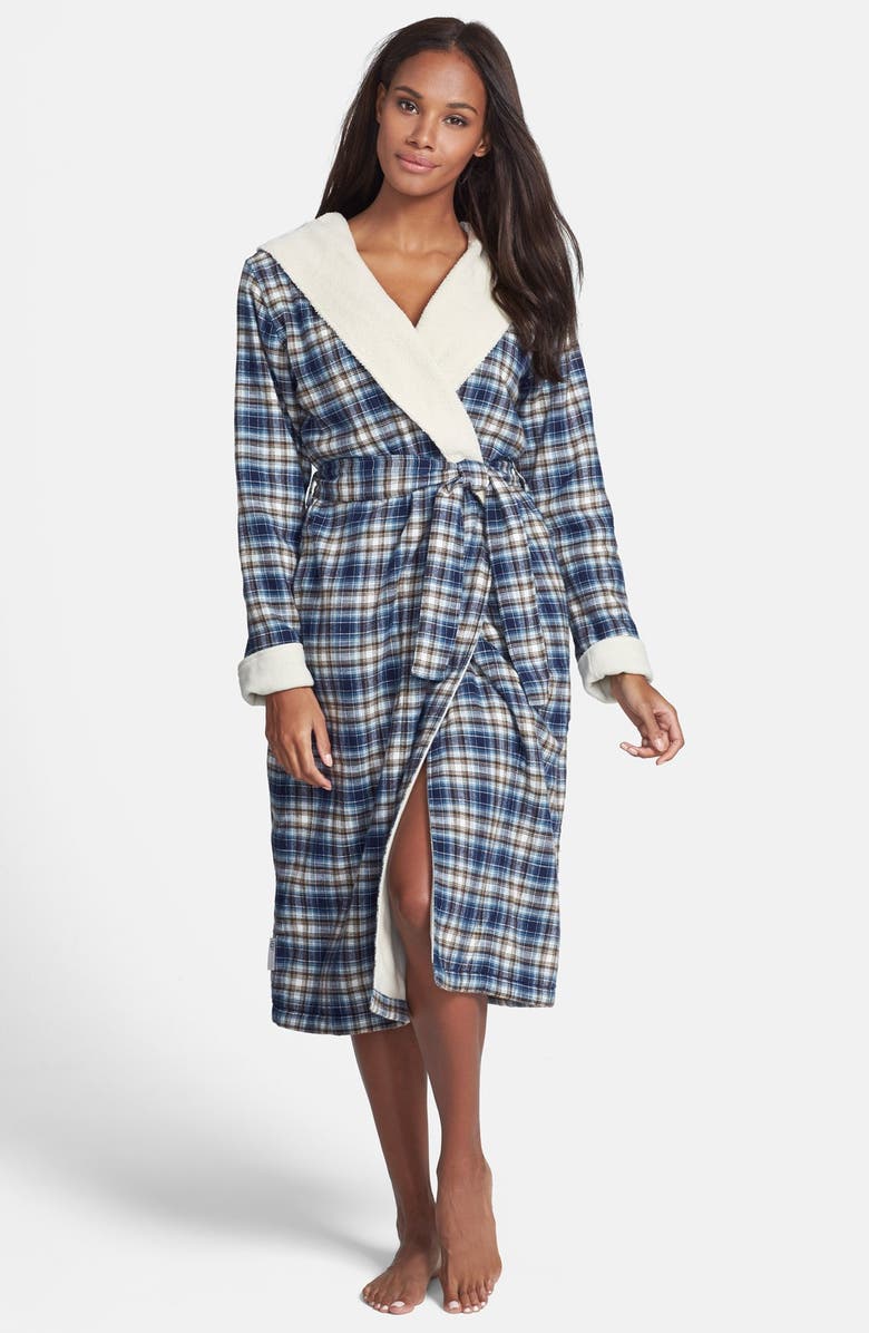 UGG® Australia 'Frances' Hooded Plaid Robe | Nordstrom