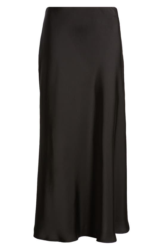 Shop Tahari Asl Satin Maxi Skirt In Black