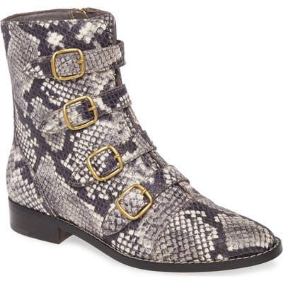 J.crew Multi-Buckle Leather Short Boot- Ivory