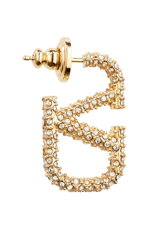 Valentino Garavani Vlogo Crystal Drop Earrings In Oro 18/crystal Silver Shade