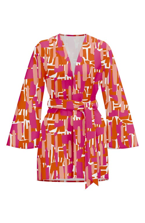 DIARRABLU Atoll Rose Print Lightweight Wrap Jacket in Pink