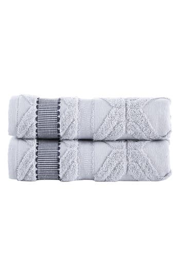 Brooks Brothers 2-piece Large Square Towel Set In Silver