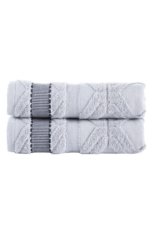 Shop Brooks Brothers 2-piece Large Square Towel Set In Silver