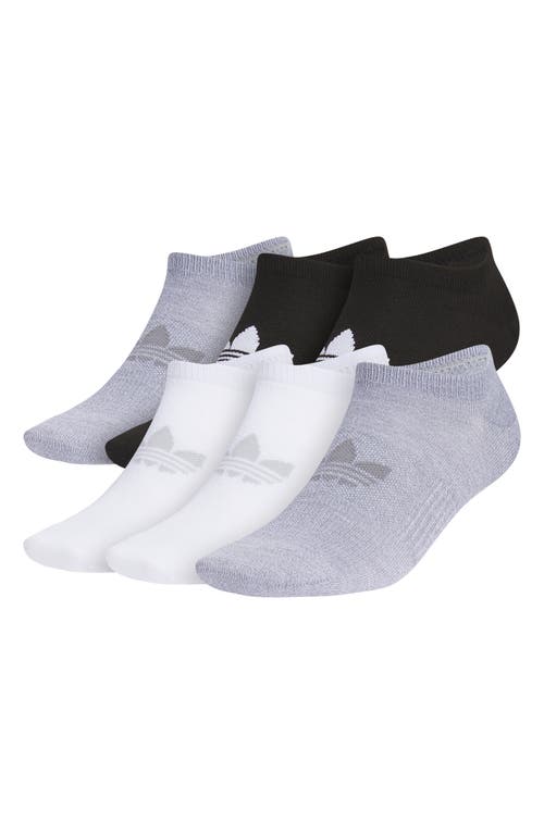 adidas Assorted 6-Pack Superlite No-Show Socks in Black/White/Grey at Nordstrom, Size Medium