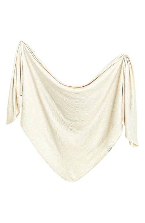 Copper Pearl Moonstone Rib Swaddle Blanket In White