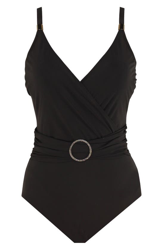 Amoressa Oil Slick Getty One-piece Swimsuit In Black