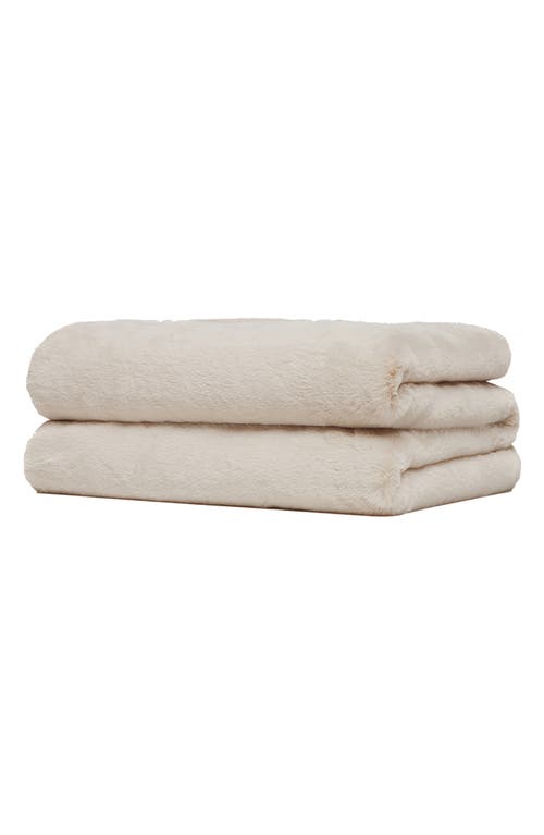 Shop Apparis Brady Faux Fur Throw Blanket In Latte