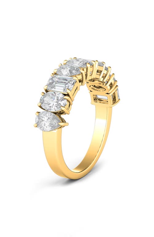 Shop Hautecarat Pear, Oval & Emerald Cut Lab Created Diamond Half Eternity Ring In Yellow Gold