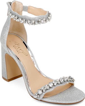 Jewel Badgley Mischka Odessa Crystal Block Heel Sandal | Nordstromrack