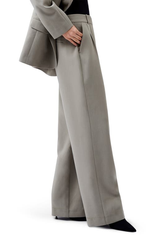 Shop French Connection Azra Wide Leg Twill Pants In Light Olive