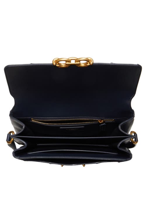 Saint Laurent Women Two-tone Leather Le Maillon Shoulder Bag In Marine/marine/argent