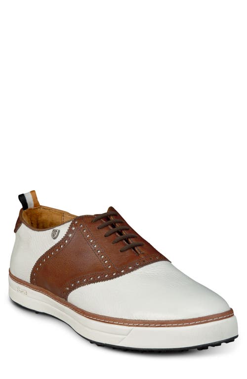 Allen Edmonds Straits Golf Oxford Sneaker In White/brown