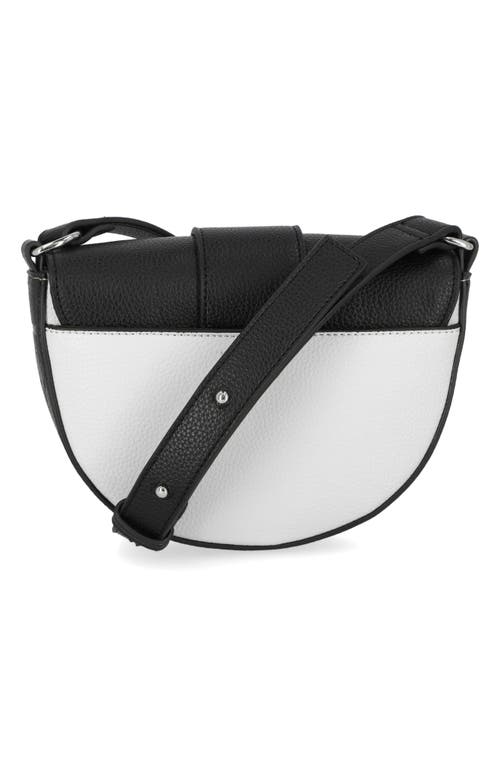 Shop Tahari Roma Faux Leather Shoulder Bag In Pearl/black