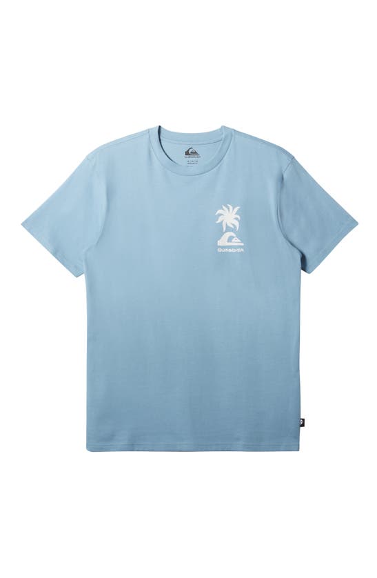 Shop Quiksilver Tropical Breeze Organic Cotton Graphic T-shirt In Blue Shadow