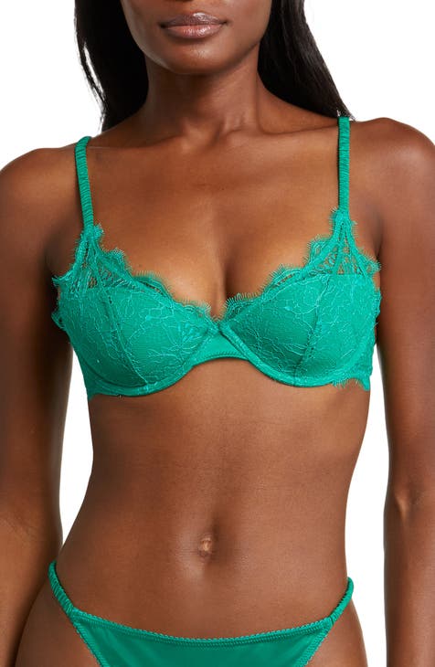 Sheer Mesh Unlined Underwire Bra - Green - Chérie Amour