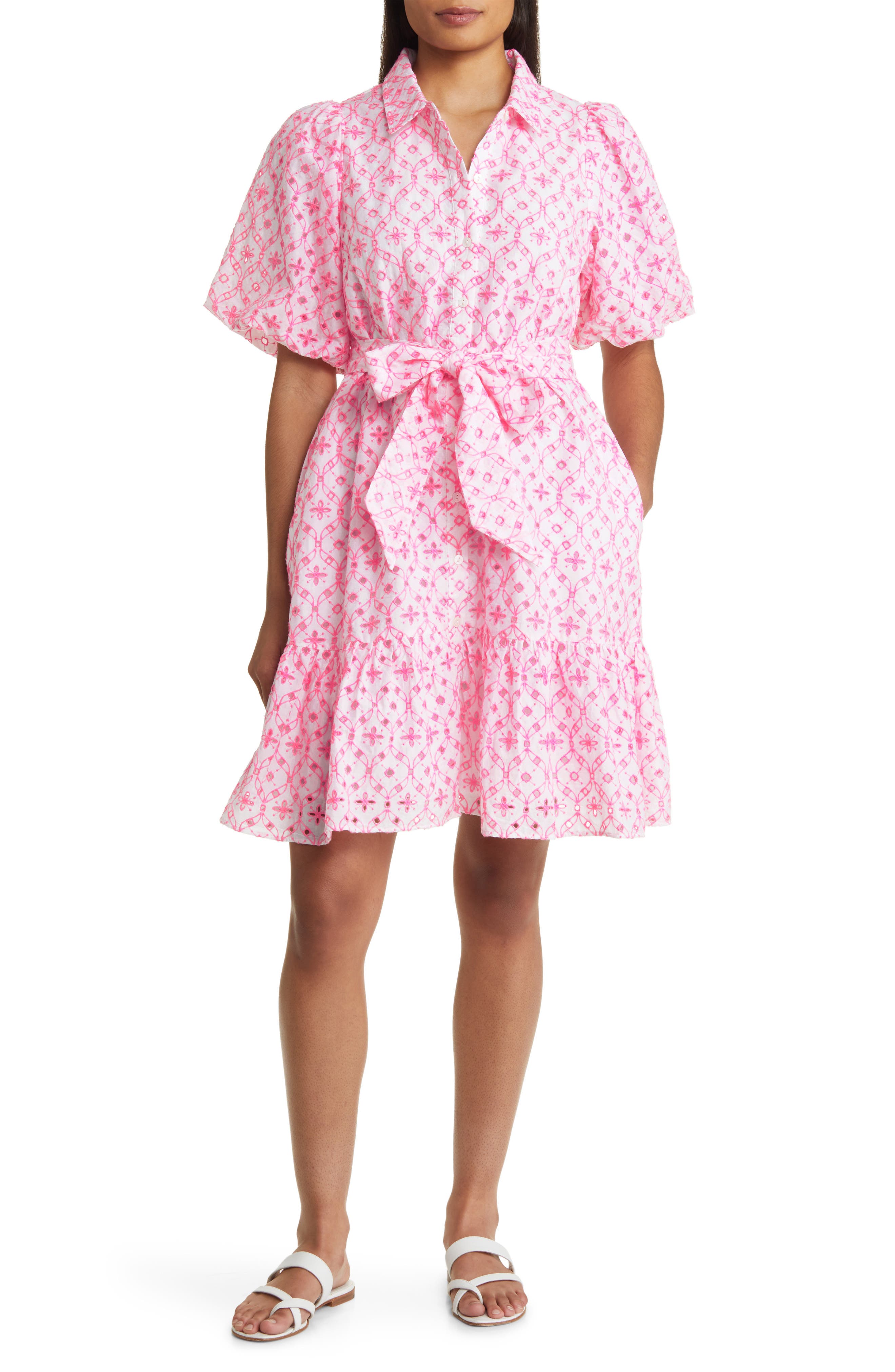 lilly pulitzer pink eyelet dress Lissette Midi – Anchored In Prosecco Pink Lilly Pulitzer Ashtyn Babydoll Eyelet