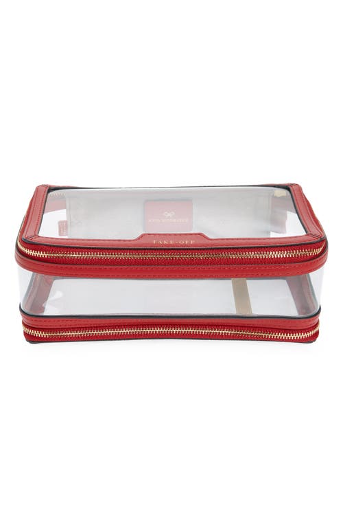 Anya Hindmarch In-Flight Clear Travel Case in Clear/Red at Nordstrom