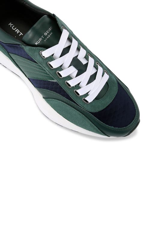 Shop Kurt Geiger London Gaspar Sneaker In Open Green