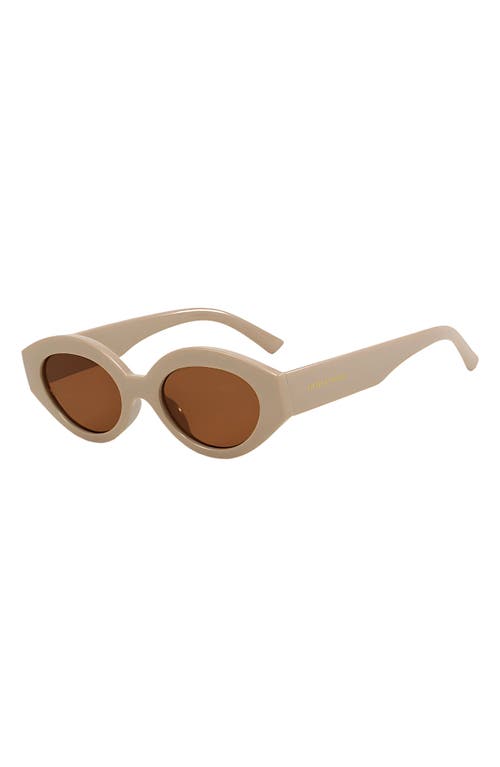 Shop Fifth & Ninth Emily 52mm Oval Polarized Sunglasses In Taupe/taupe