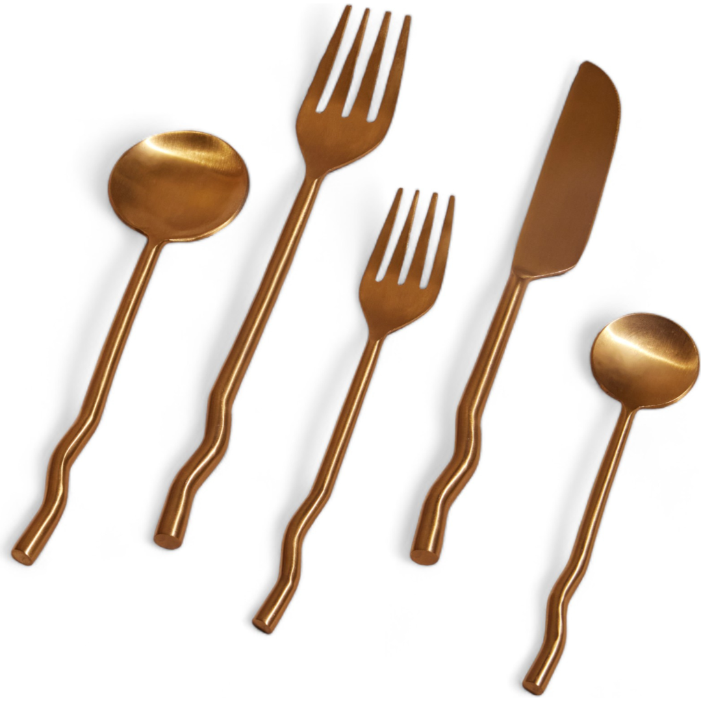 Meso Goods Emma Silverware In Brass