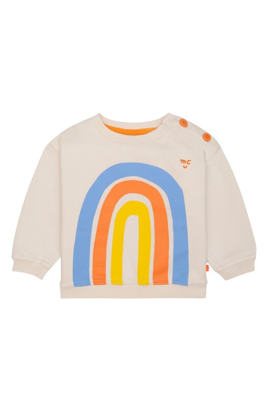 Shop Mon Coeur Rainbow Graphic Sweatshirt In Natural/ Multi