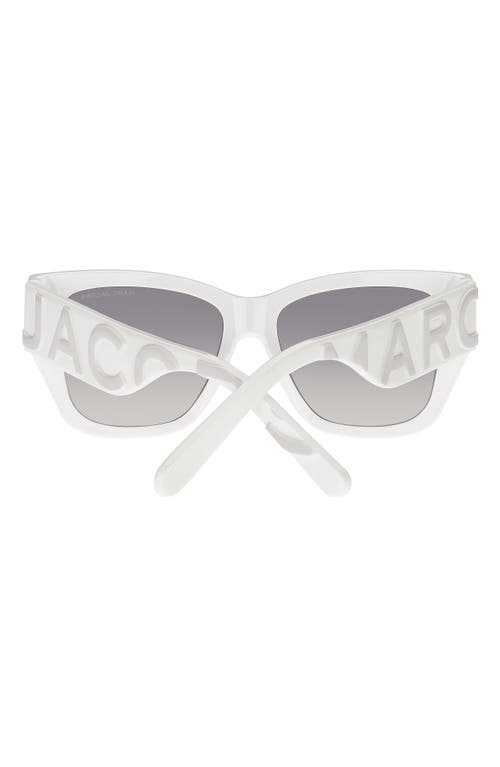 Shop Marc Jacobs 55mm Cat Eye Sunglasses In White Grey/grey Silver