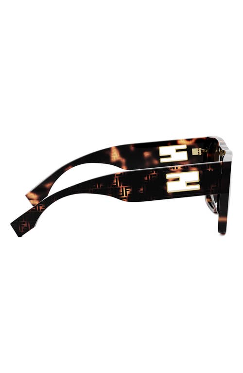 Shop Fendi ' Baguette 54mm Square Sunglasses In Havana/brown