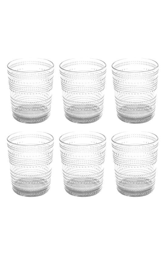 Tarhong Set Of 6 Beaded Dof Glasses In Transparent