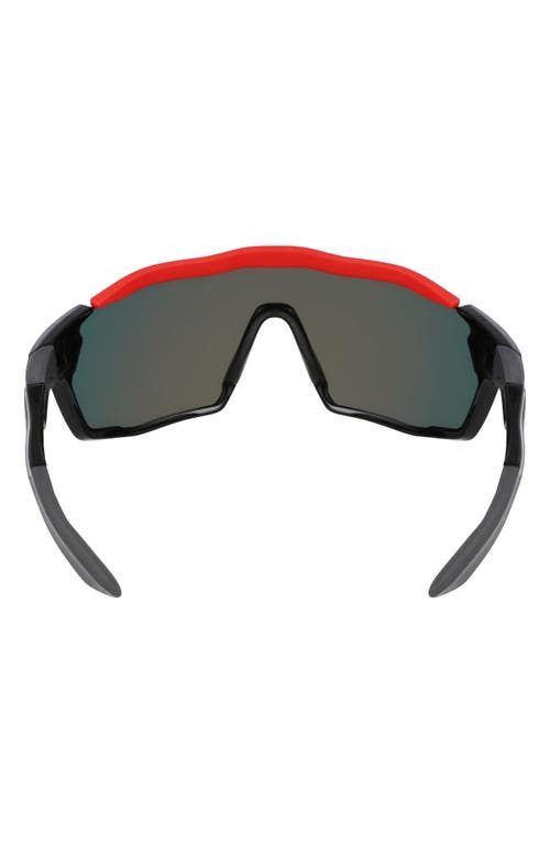 Nike Show X Rush 58mm Shield Sunglasses In Black/red Mirror