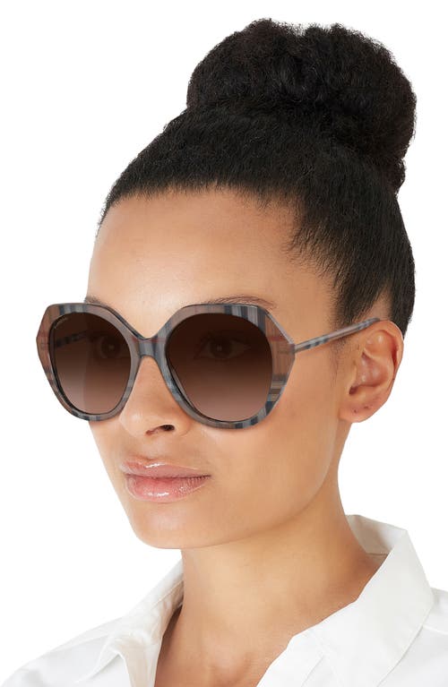 Shop Burberry 55mm Round Sunglasses In Brown Gradient