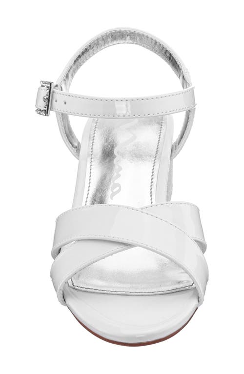 Shop Nina Kids' Valentin Ankle Strap Sandal In White Patent/glitter