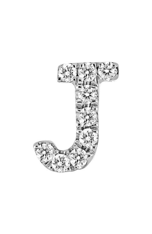 Shop Bony Levy Single Initial Earring In White Gold/j