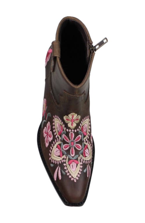 Shop Diba True Cains Ville Embroidered Western Boot In Brown/pink