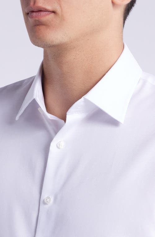 Nordstrom Trim Fit Royal Oxford Dress Shirt In White Royal Oxford