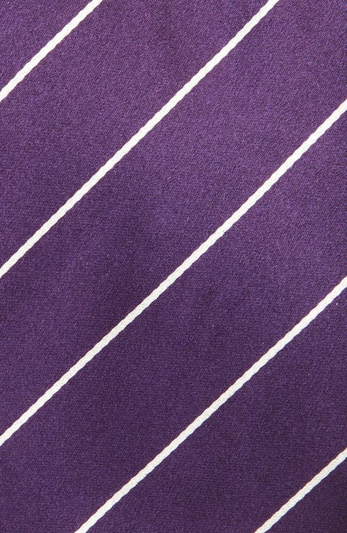 Ralph Lauren Striped Silk Tie In Dark Purple