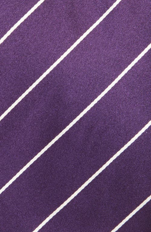 Shop Ralph Lauren Purple Label Stripe Silk Tie In Dark Purple